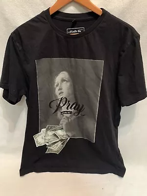 Mister Tee Pray Dollar-T-Shirt Men’s Sz L Black US Seller • $11