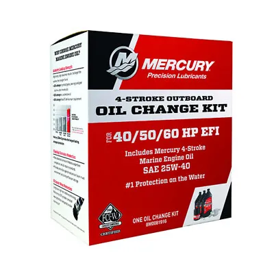 Mercury 8M0081916 Marine 40/50/60 Hp 4-Stroke EFI Oil Change Kit • $51.49