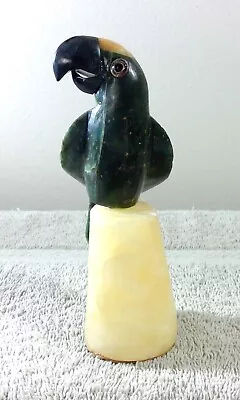 Vintage Hand Carved Stone Parrot Bird Figurine Papagaio Brasil 5 T • $15