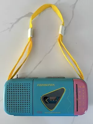 Vintage Soundesign Radio Cassette Player Model: 4610HBL- Pink/Teal/Yellow- Works • $9.99