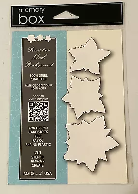 NEW Memory Box POINSETTIA OVAL BACKGROUND 99846 Steel Craft Cutting Die • $14.99