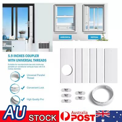 $15.89 • Buy Air Conditioner Window Vent Window Slide Kit Plate PVC Hose Adapter Parts