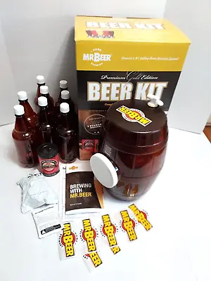 Mr. Beer Premium Gold Edition Home Brewing Beer Kit 2 Gal Homebrewing Guide Book • $15.21