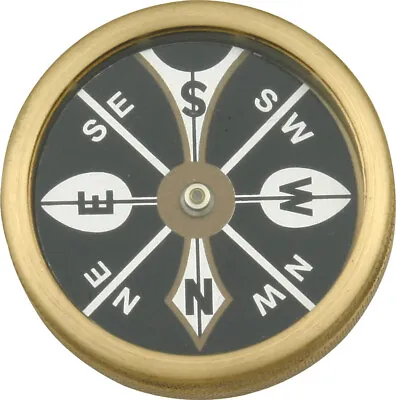 Marbles Large 1 3/4  Brass Pocket Compass 223 • $16.84