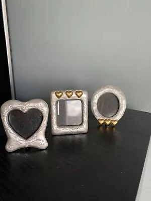 Brighton Silver Heart Mini Picture Frames Set Of 3 • $40