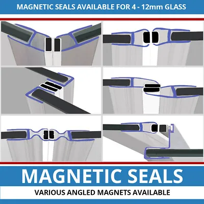 Magnetic Shower Seal Strips | Vertical Shower Door Screen Enclosure I • £32.99