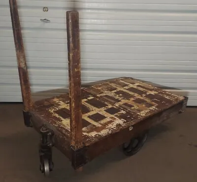 VINTAGE Authentic - Michigan Manufacturing & Lumber Co Industrial Factory Cart • $1475