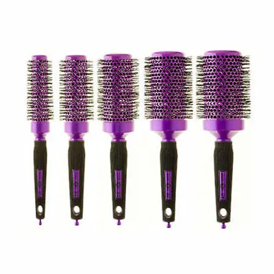 Head Jog PURPLE Round Barrel Ceramic Ionic Radial Hair Brushes - 87 88 89 90 91  • £8.20