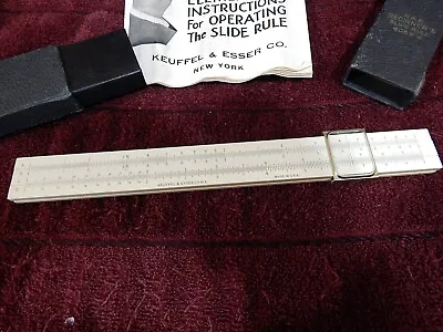 Vintage Keuffel & Esser K & E Beginner's Slide Rule 4058W Hard Case Instructions • $14.99