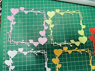 5 Heart Frames Embellishments For Card Making Scrapbooking • £3