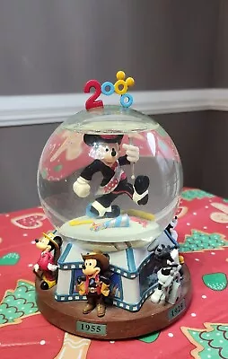 Disney MICKEY MOUSE 2000 Millenium Collectors Musical Snow Globe WORKS • $40