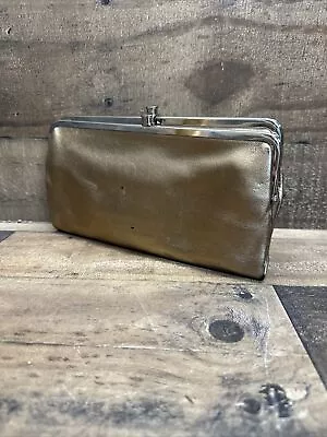 HOBO The Original Lauren Gold/Bronze Leather Double Frame Clutch Wallet • $21.88