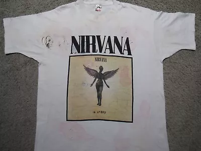 Vtg 1994 NIRVANA In Utero Kurt Cobain Memorial T-SHIRT XL Tour 90s Concert Boot • $500