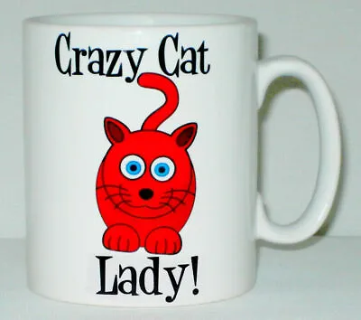 Crazy Cat Lady Mug Can Personalise Funny Animal Lover Kitten Feline Beware Gift • £10.99
