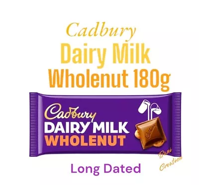 Cadbury Dairy Milk Whole Nut Chocolate Bar 180g • £6.39