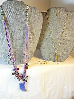 Vintage Kirks Folly Lot 2 Necklaces And Pair Of Matching Earrings. • $19.99