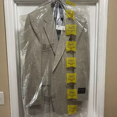 NEW Vintage Mens -SEARS-JOE NAMATH - Silk Blend Blazer Jacket Sport Coat 46XL • $99.99