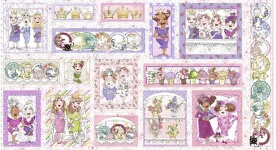 Loralie Design - Royal Tea Quilting And Crafting Fabric Panel With Teacups  • $12.99