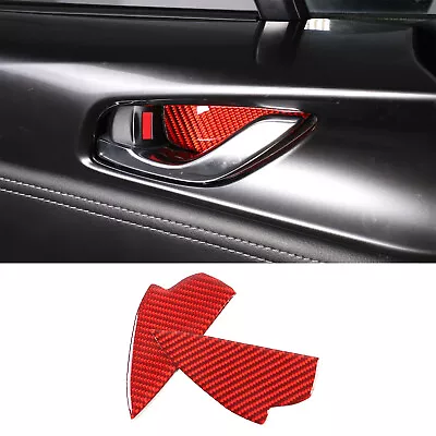 Red Carbon Fiber Inner Door Bowl Cover Trim Decal Sticker For Mazda MX-5 2016-23 • $15.99