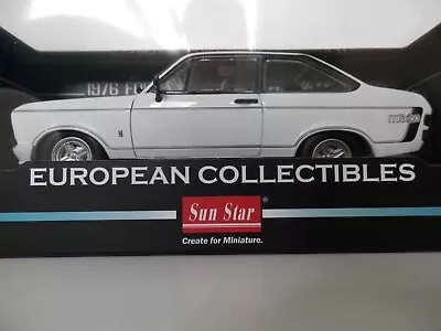 1/18 Scale Sun Star SUNH4633R Ford Escort MKII RS Mexico 1976 Diamond White • $130.55