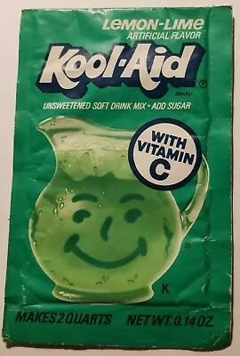 Vintage Lemon Lime Kool Aid Packet NOS General Foods Advertising Retro 80's • $12