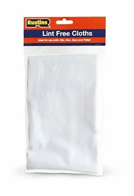 Lint Free Cloths Rustins White Cloth Oil Dye Wax Polish Dusting Cleaning 35x30cm • £2.99