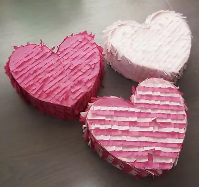 3 Mini Pink Heart Valentine’s Day Love Piñatas | Handmade 8” Pinatas • $24.99