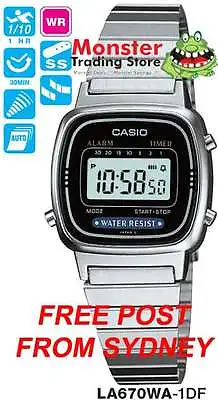 Casio Watch Vintage Retro La670wa-1d La670wa La670 Warranty • $49
