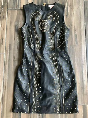 Versace H&m Womens Leather 100% Authenti Dress Size Eur 36 Us 4/6 • $259