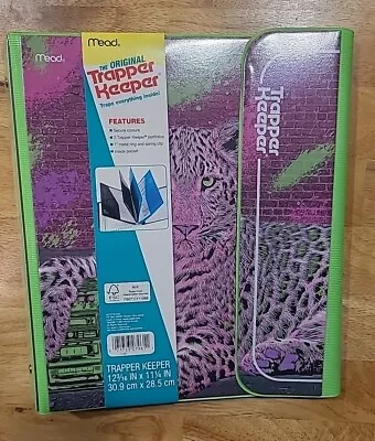 Mead Original Trapper Keeper Binder Retro Portfolio Vintage Style Purple Cheetah • $13