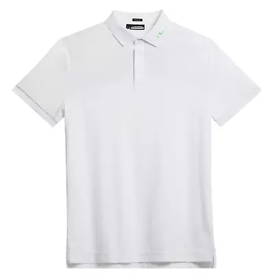 New J . Lindeberg KV Golf  Print Golf Shirt White   SIZE  LARGE  FREE SHIP • $65