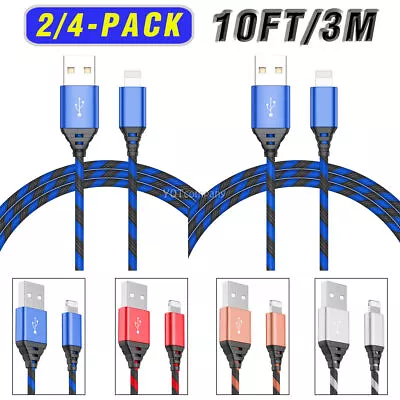 $8.99 • Buy 10ft Extra Long USB Charger Cable Braided Charging Cord For IPhone 6 6s 7 8 Plus