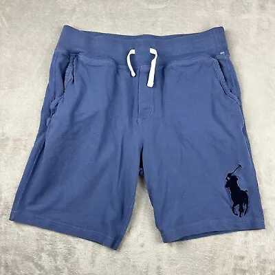 Polo Ralph Lauren Blue Shorts Mens Small Big Pony Drawstring Sweat Casual • $24.99