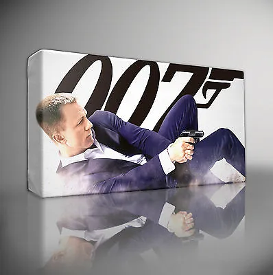 JAMES BOND Daniel Craig 007 - PREMIUM Giclee CANVAS Wall Art Picture Print • £27.99