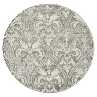 Nourison Euphoria 40x40  Round Transitional Polypropylene Area Rug In Gray • $28.99