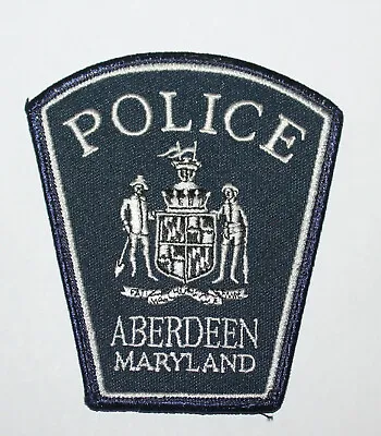 ABERDEEN POLICE Maryland MD PD Black Used Worn Patch #6 • $6.49