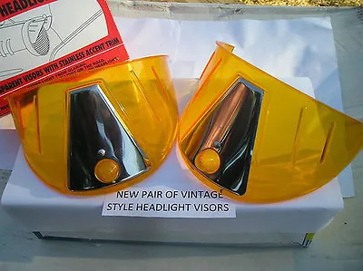 New Pair Of Amber Vintage Style Head Light Visors ! • $15.99