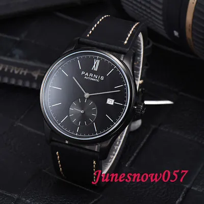 $85.27 • Buy Fashion 42mm PARNIS Automatic Men's Watch PVD Case Black Dial ST 1731 Movement
