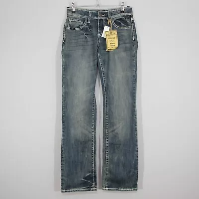 Cowgirl Up Womens Jeans Play In The Dirt Mid Rise Size 27 / 2 Bootcut Distressed • $26.77