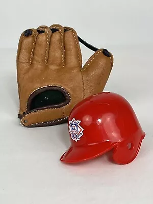 Vintage National League MLB Pocket Pro Mini Riddell Baseball Helmet & Mitt Glove • $24.99