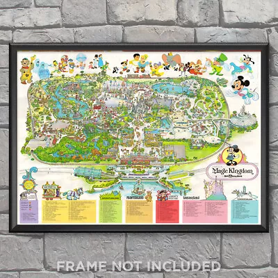 Disney World Magic Kingdom Map Print 1979 Poster Reproduction Art Decor 3866 • $29.95