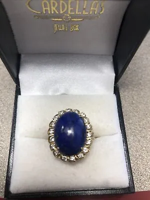 Vintage 14 Kt Lapis & Diamond Ring  • $499