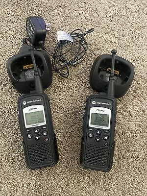 2 Motorola DTR650 Digital Portables W/2 BASE CHAREGER DOCK AND 1 POWER CORD • $250