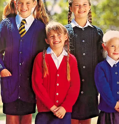 Knitting Pattern Girls  Boys 3 - 16  School Cardigans  Dk  24 - 36  - 442 • £2.15