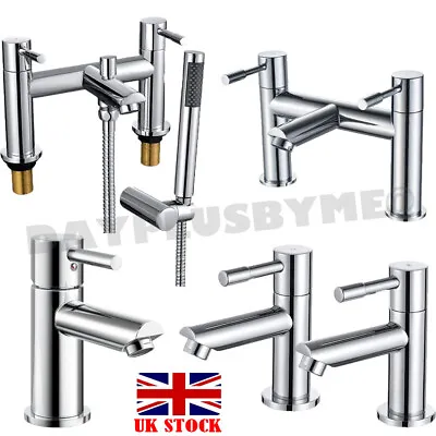 £23.87 • Buy Bathroom Taps Sink Basin Mixer Set Modern Mono Bath Filler Shower Tap Chrome UK