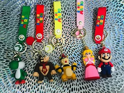 New Super Mario Bros 3D Rubber Keychain With Vibrant Strap And Pendant BARGAIN • $10.50