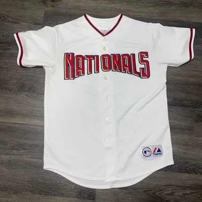 $44.99 • Buy Vtg Majestic MLB Washington Nationals White Jersey Sz L XL