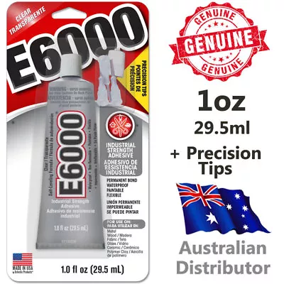 E6000 Industrial Strength Glue Adhesive 1oz/29.5ml With Nozzle Tip Set - GENUINE • $14