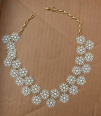 Vendome Vintage Necklace Costume Jewelry White Snowflake Pattern • $32