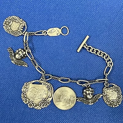 T Foree Sterling Silver Angels Charm Bracelet • $80